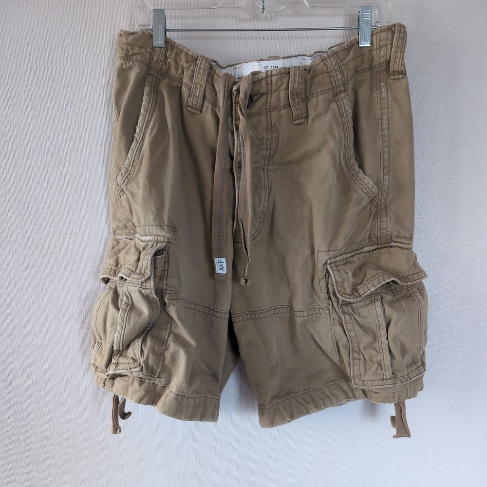 Abercrombie & Fitch Shorts Mens 33 Baggy Cargo Preppy Y2K Military Paratrooper